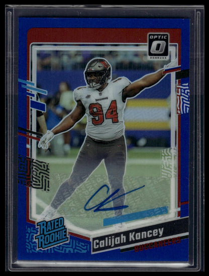 2023 Donruss Optic #295 Calijah Kancey Rated Rookies Autographs Blue #/99