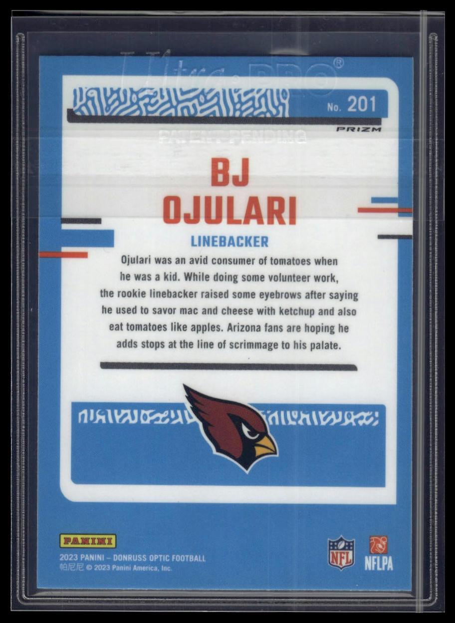 2023 Donruss Optic #201 BJ Ojulari Blue Hyper