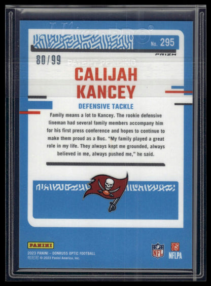 2023 Donruss Optic #295 Calijah Kancey Red Hyper