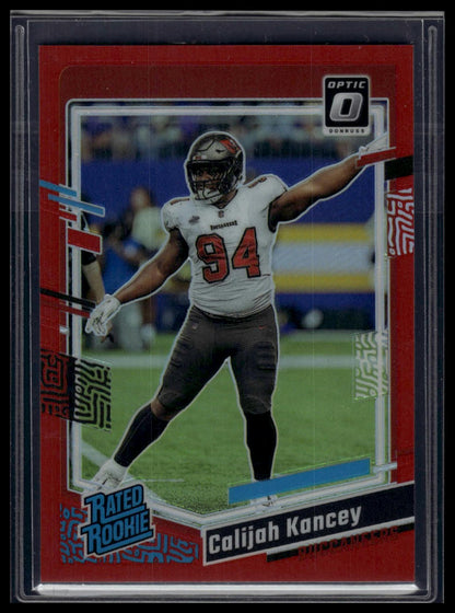 2023 Donruss Optic #295 Calijah Kancey Red Hyper