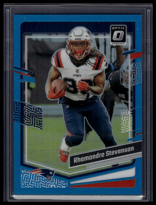 2023 Donruss Optic #131 Rhamondre Stevenson Aqua #/299