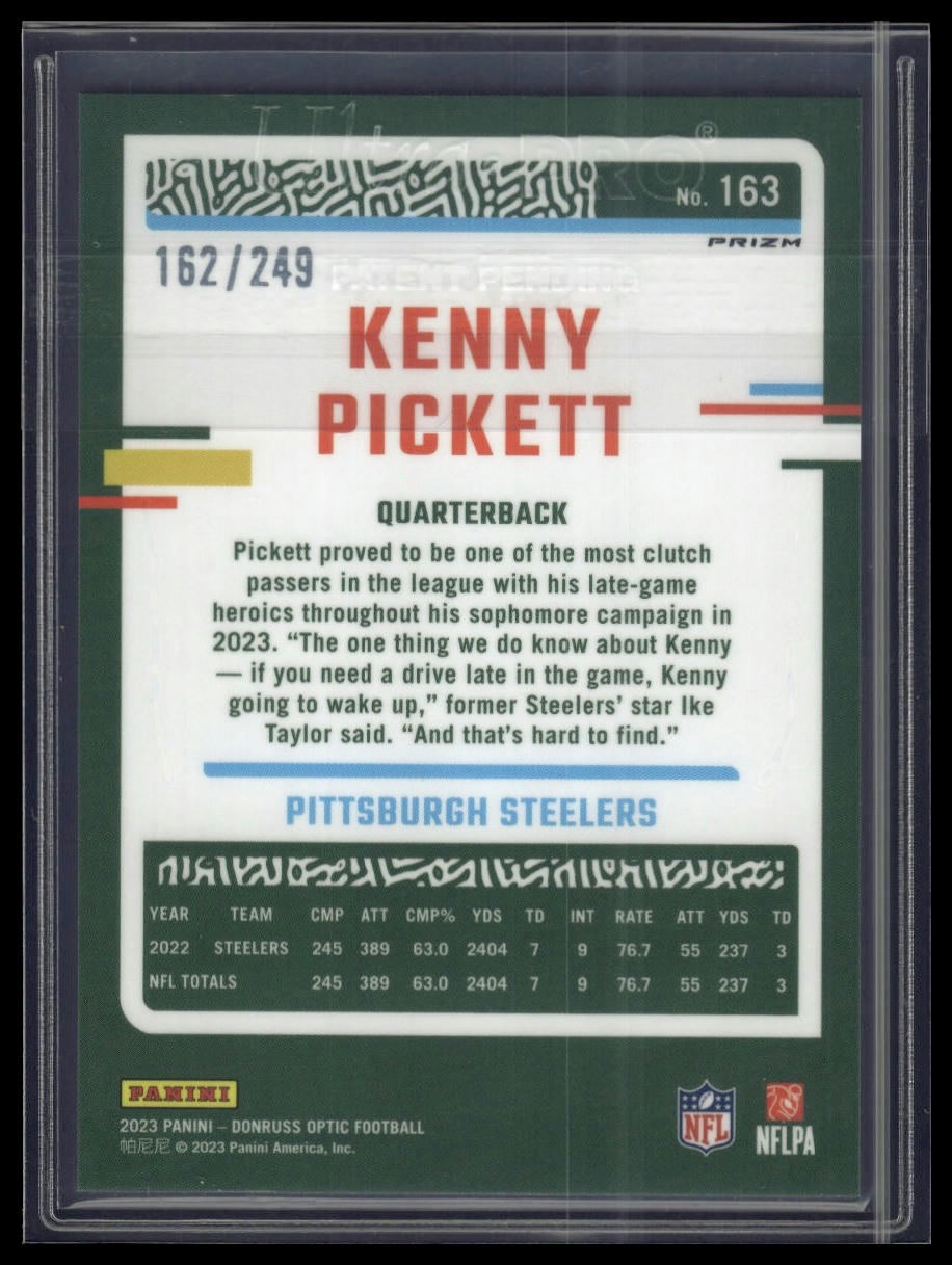 2023 Donruss Optic #163 Kenny Pickett Orange #/249