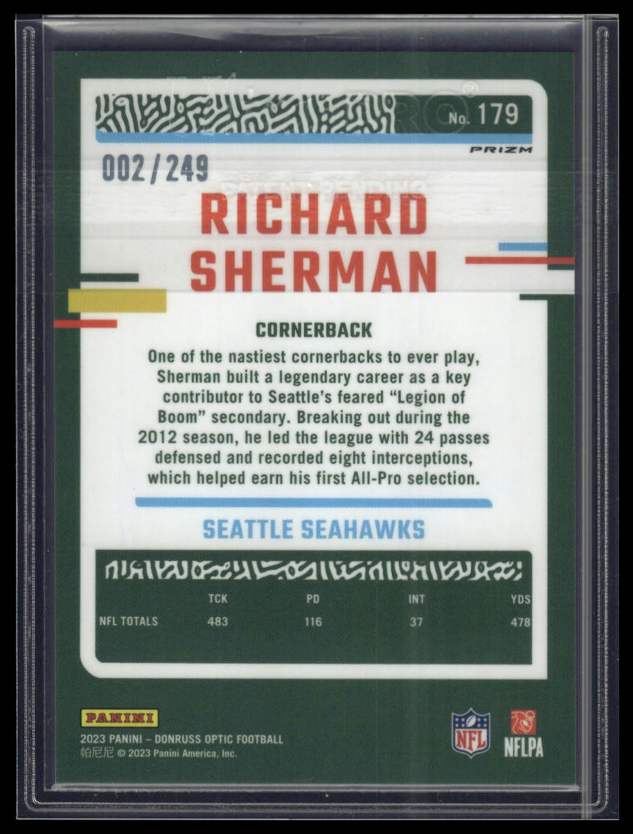 2023 Donruss Optic #179 Richard Sherman Orange #/249