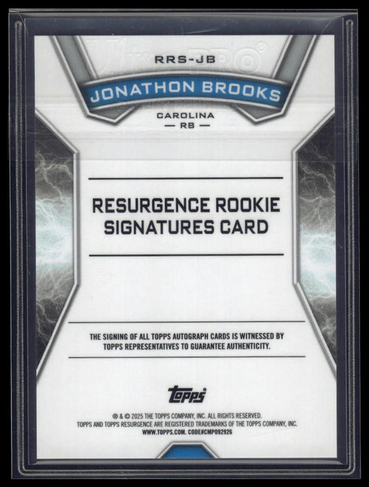 2024 Topps Resurgence #RRS-JB Jonathon Brooks Resurgence Rookie Signatures
