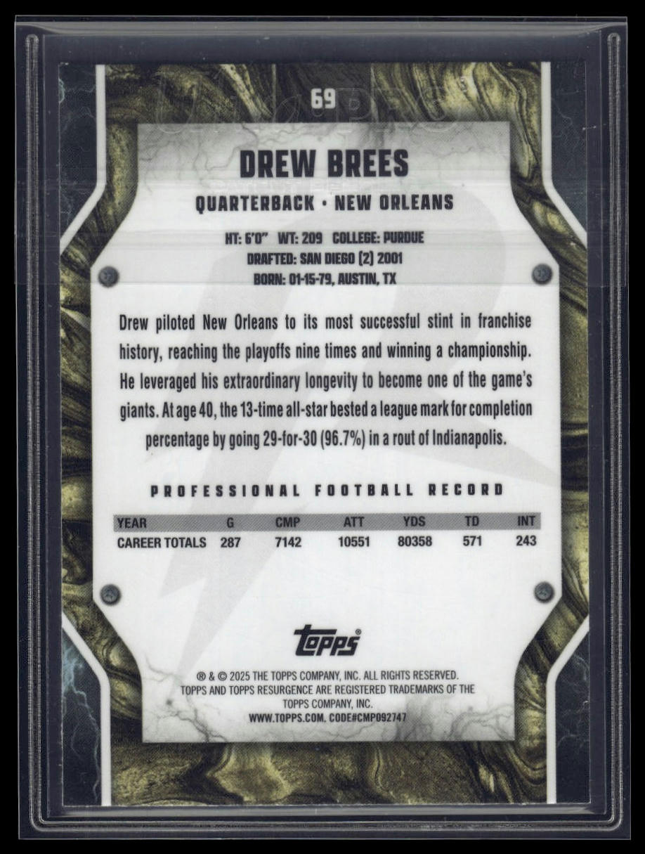 2024 Topps Resurgence #69 Drew Brees Navy Surge #/275