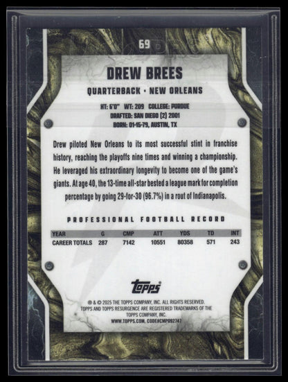 2024 Topps Resurgence #69 Drew Brees Navy Surge #/275