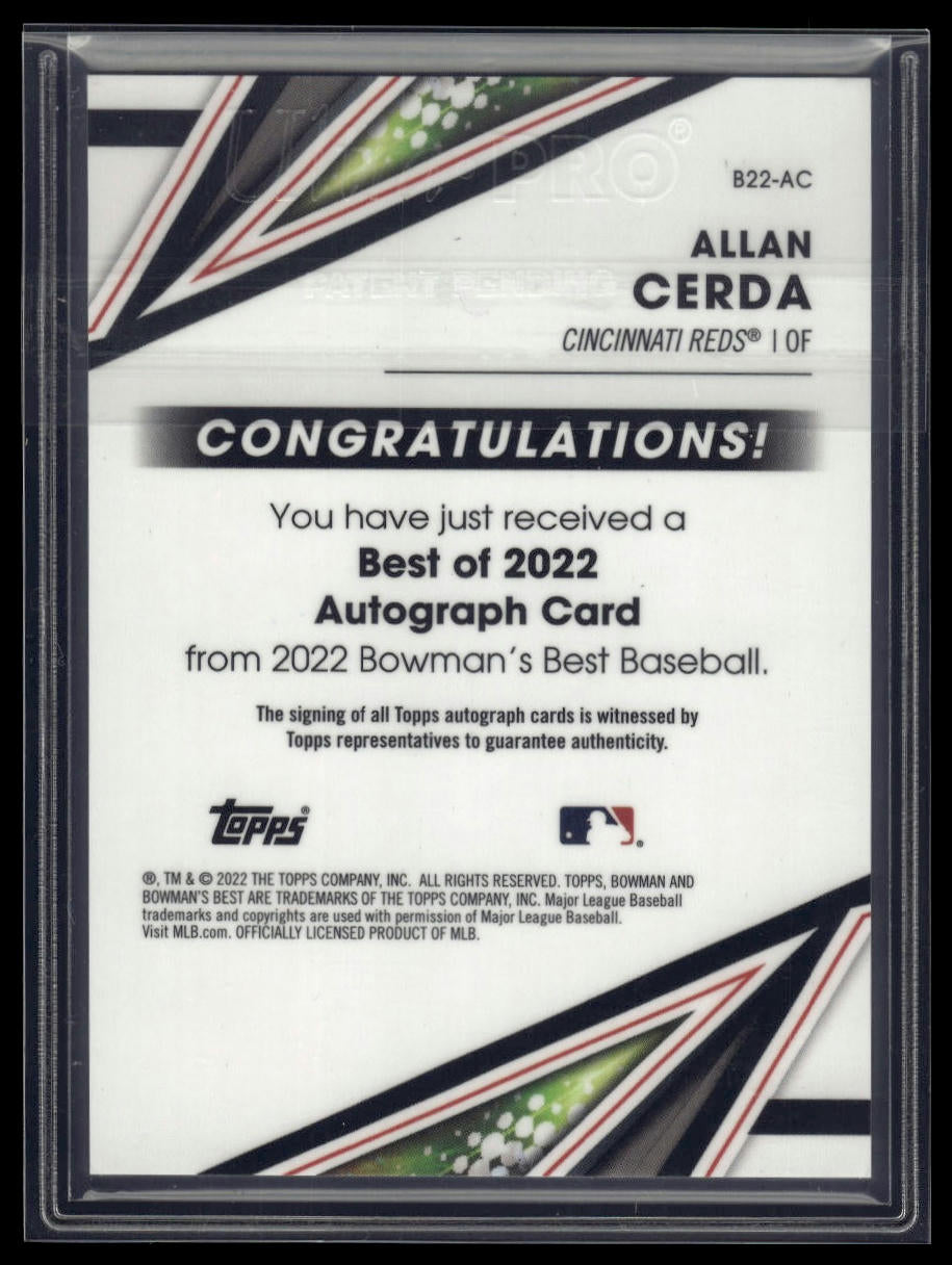 2022 Bowman's Best #B22-AC Allan Cerda Auto Green Refractor #/99
