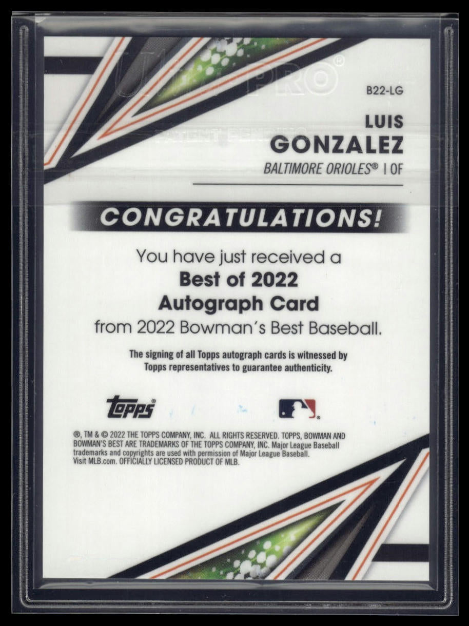 2022 Bowman's Best #B22-LG Luis Gonzalez Best of 2022 Auto