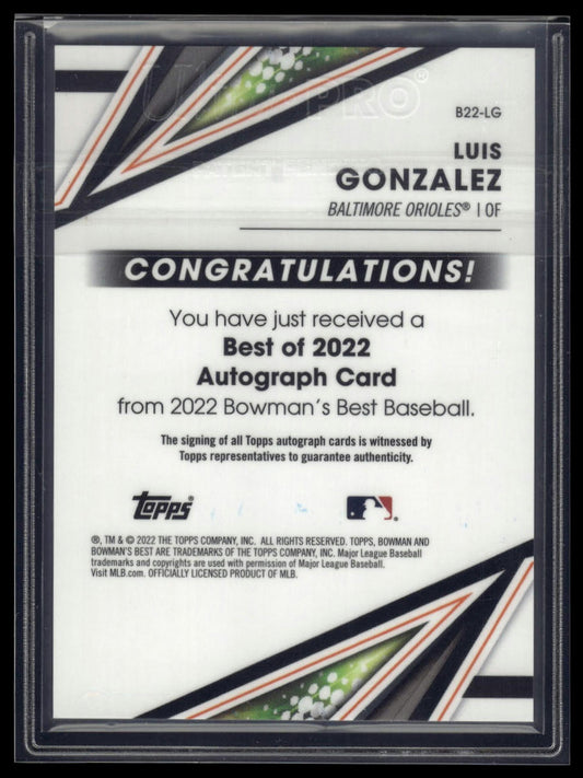 2022 Bowman's Best #B22-LG Luis Gonzalez Best of 2022 Auto