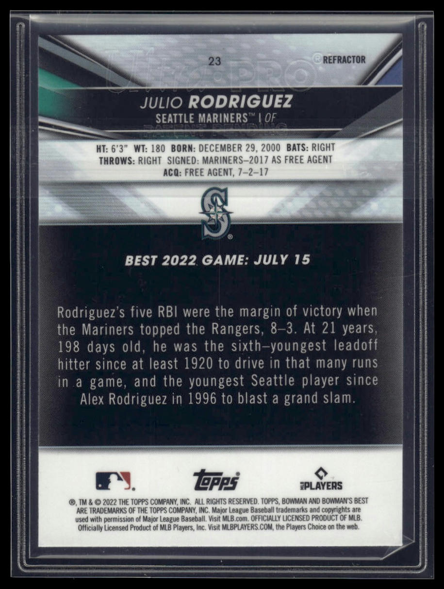 2022 Bowman's Best #23 Julio Rodriguez Refractor