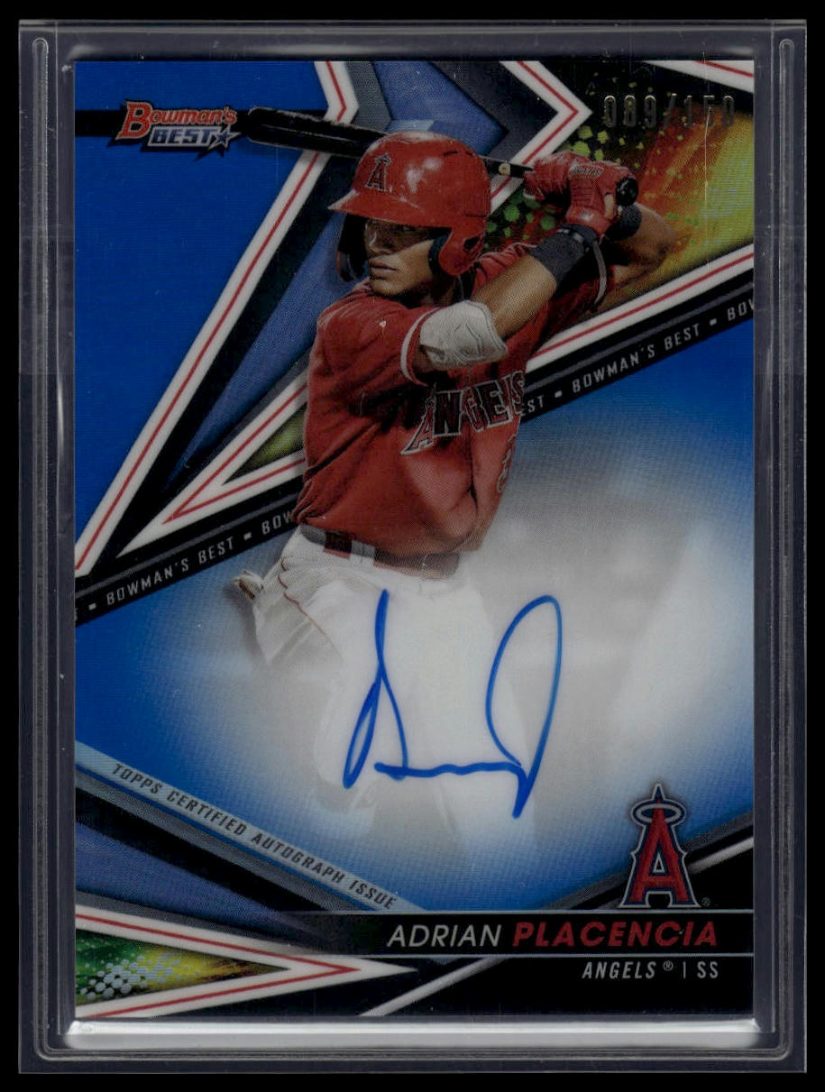 2022 Bowman's Best #B22-AP Adrian Placencia Autographs Blue Refractor #/150