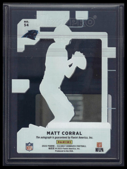 2022 Clearly Donruss #54 Matt Corral Rated Rookie Autographs