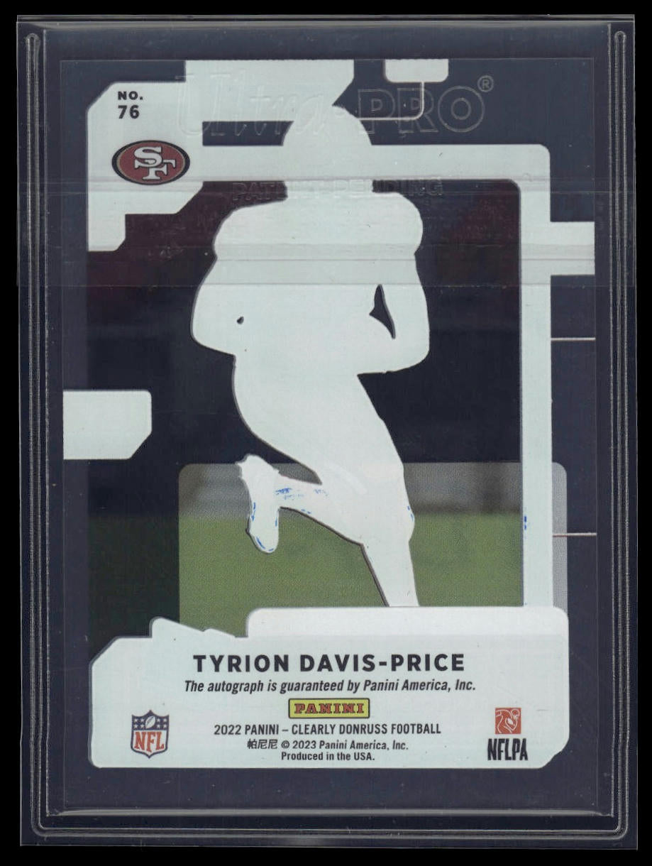 2022 Clearly Donruss #76 Tyrion Davis-Price Rated Rookie Autographs