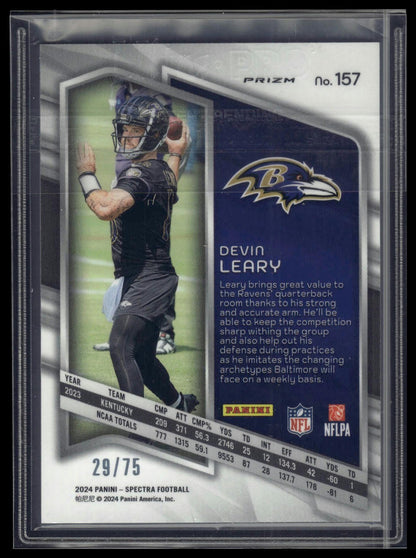 2024 Panini Spectra #157 Devin Leary Hyper #/75