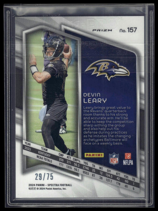 2024 Panini Spectra #157 Devin Leary Hyper #/75