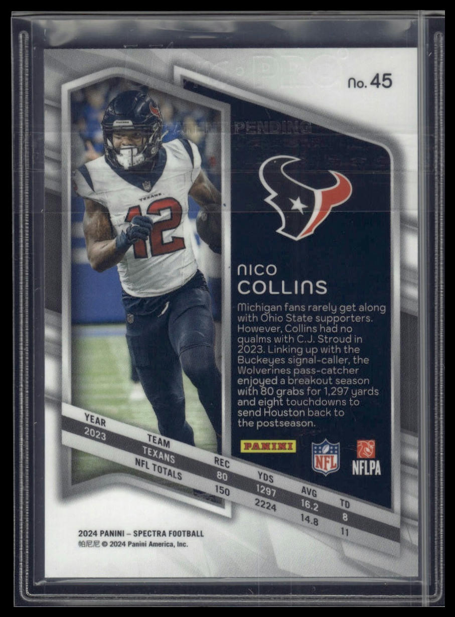 2024 Panini Spectra #45 Nico Collins