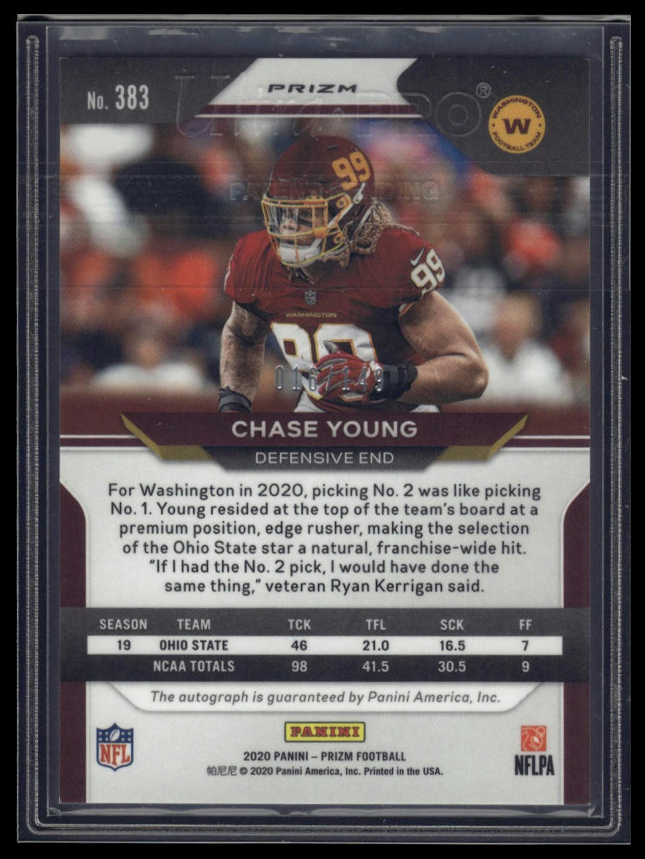 2020 Panini Prizm #383 Chase Young Rookie Autographs /149