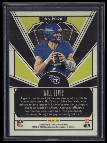 2023 Panini Legacy #PP-24 Will Levis Prized Prospects