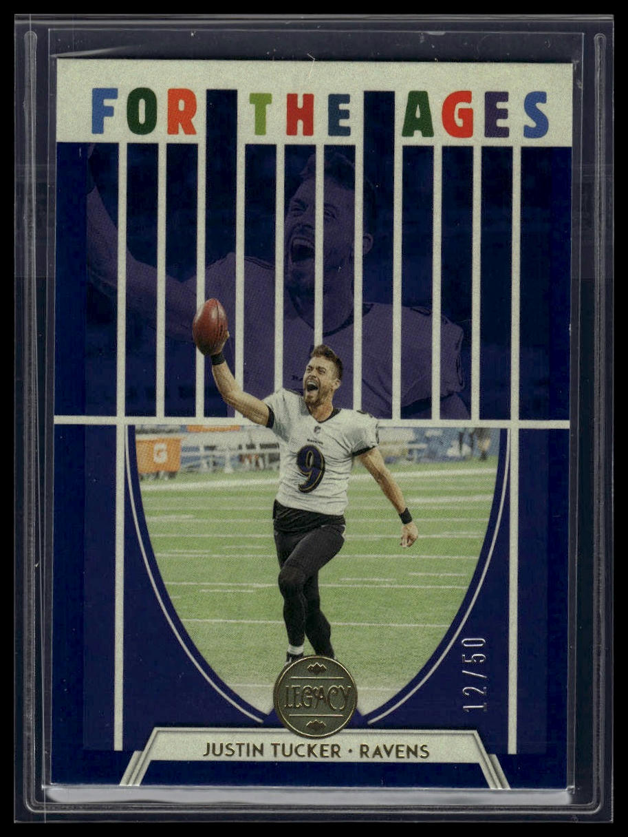 2022 Panini Legacy #FA-17 Justin Tucker For the Ages Blue #/50