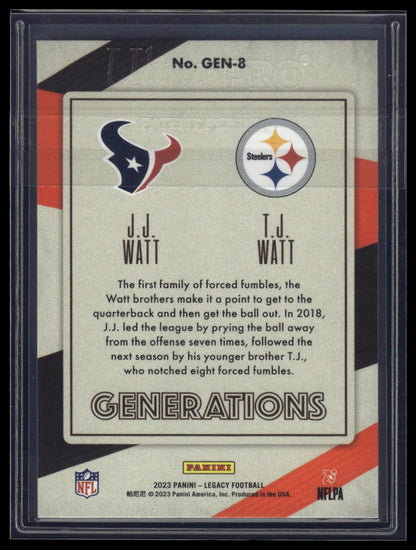 2023 Panini Legacy #GEN-8 J.J. Watt / T.J. Watt Generations