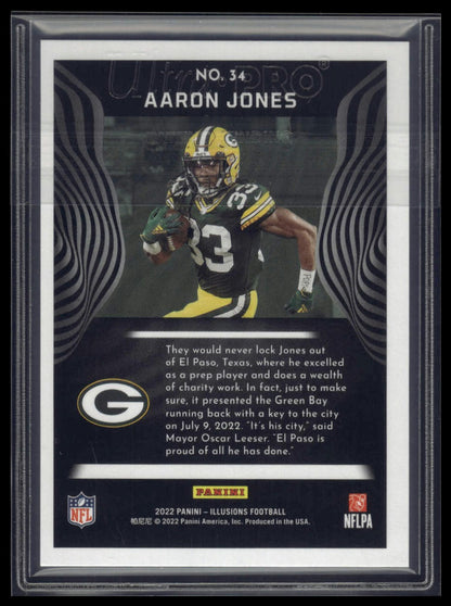 2022 Panini Illusions #34 Aaron Jones Trophy Collection Pink #/399