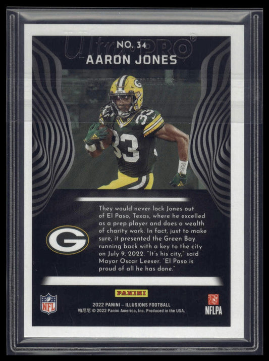 2022 Panini Illusions #34 Aaron Jones Trophy Collection Pink #/399