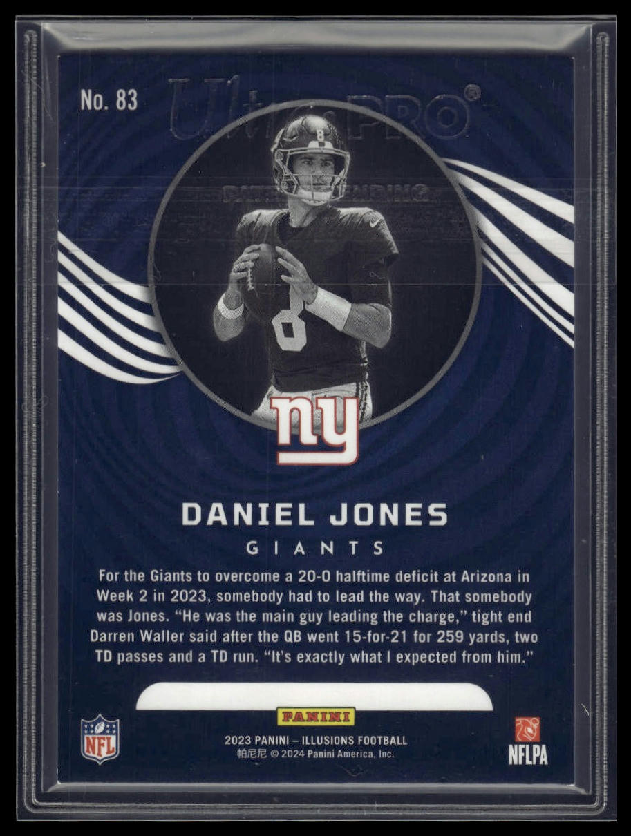 2023 Panini Illusions #83 Daniel Jones Yellow Diamond Trophy Collection #/299