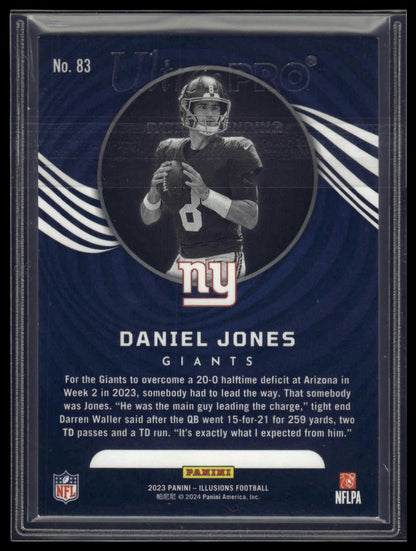 2023 Panini Illusions #83 Daniel Jones Yellow Diamond Trophy Collection #/299