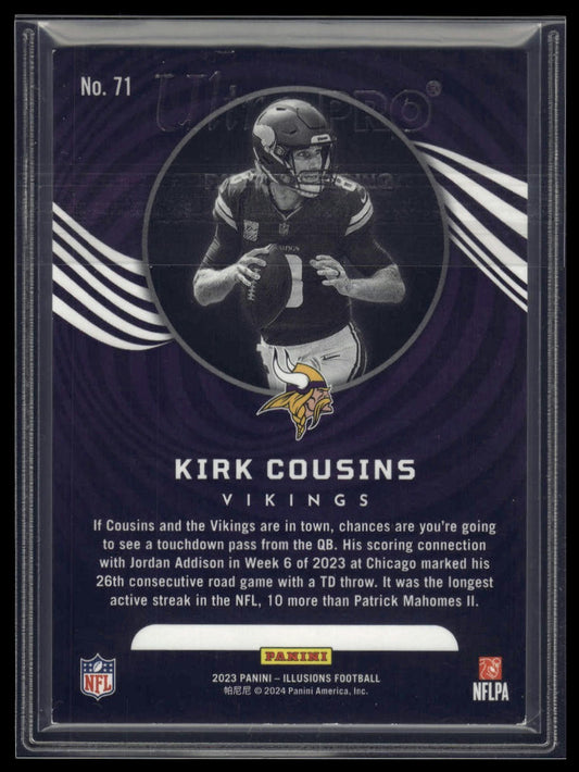 2023 Panini Illusions #71 Kirk Cousins Light Blue Trophy Collection #/199