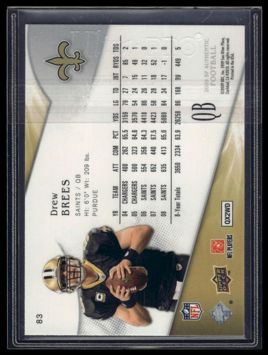 2009 SP Authentic #83 Drew Brees