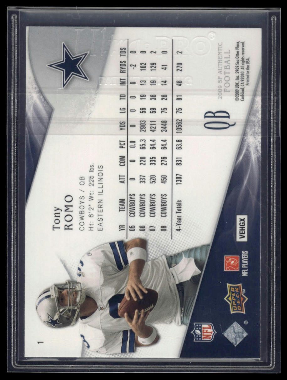 2009 SP Authentic #1 Tony Romo