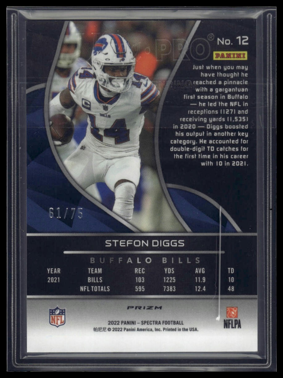 2022 Panini Spectra #12 Stefon Diggs Hyper #/75