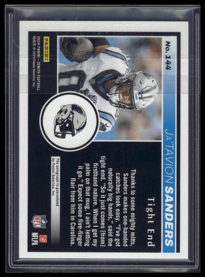 2024 Panini Zenith #144 Ja'Tavion Sanders Red Zone Autographs #/299