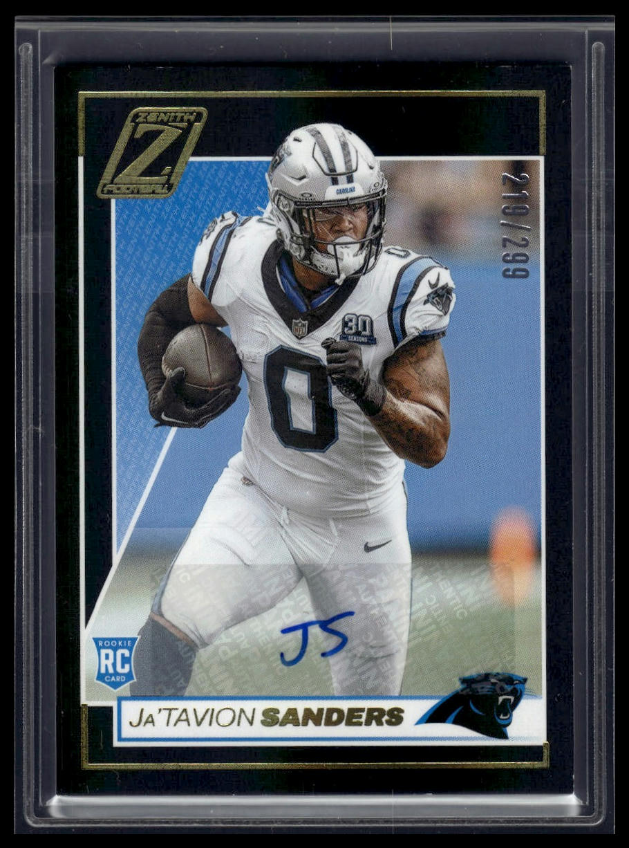 2024 Panini Zenith #144 Ja'Tavion Sanders Red Zone Autographs #/299