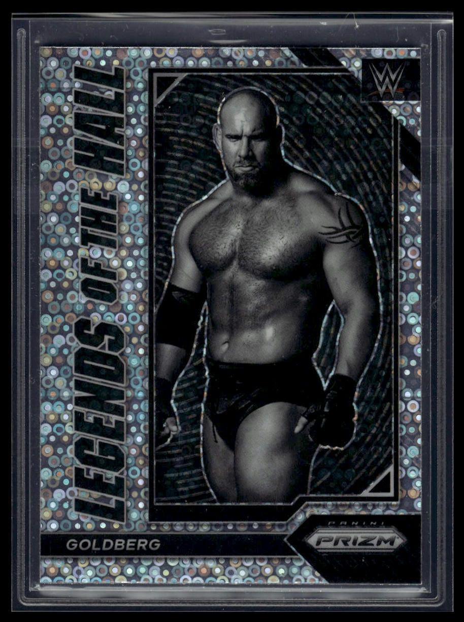 2023 Panini Prizm WWE #21 Goldberg Legends of the Hall Prizms Under Card