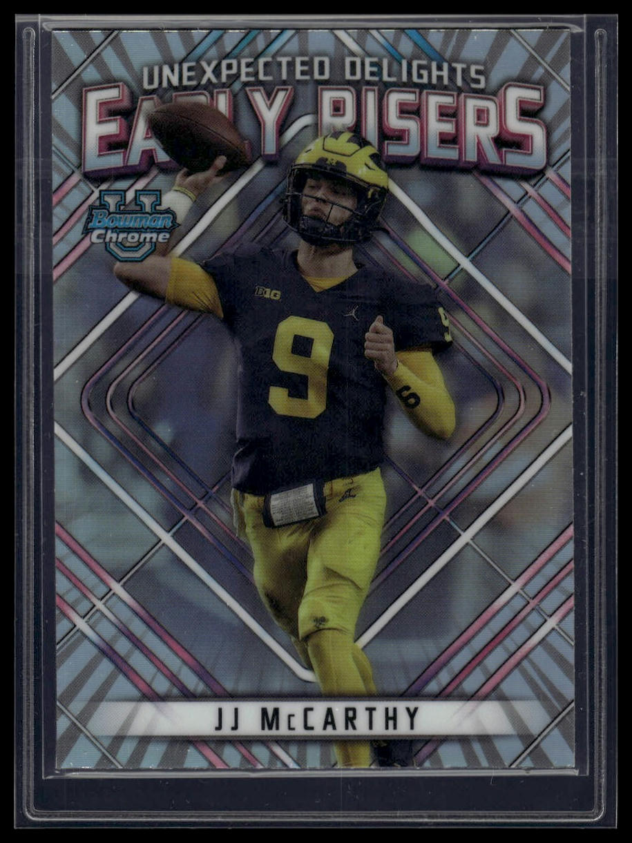 2023 Bowman University Chrome #ER-3 JJ McCarthy Unexpected Delights Early Risers