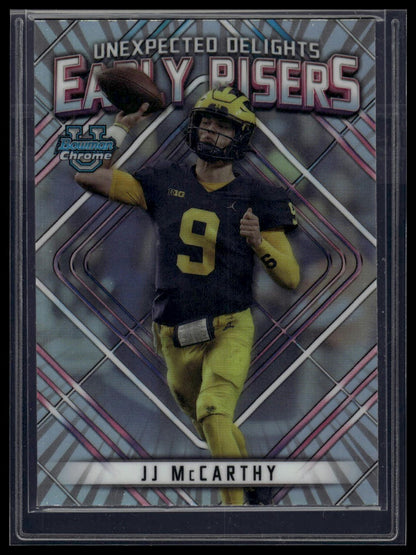2023 Bowman University Chrome #ER-3 JJ McCarthy Unexpected Delights Early Risers