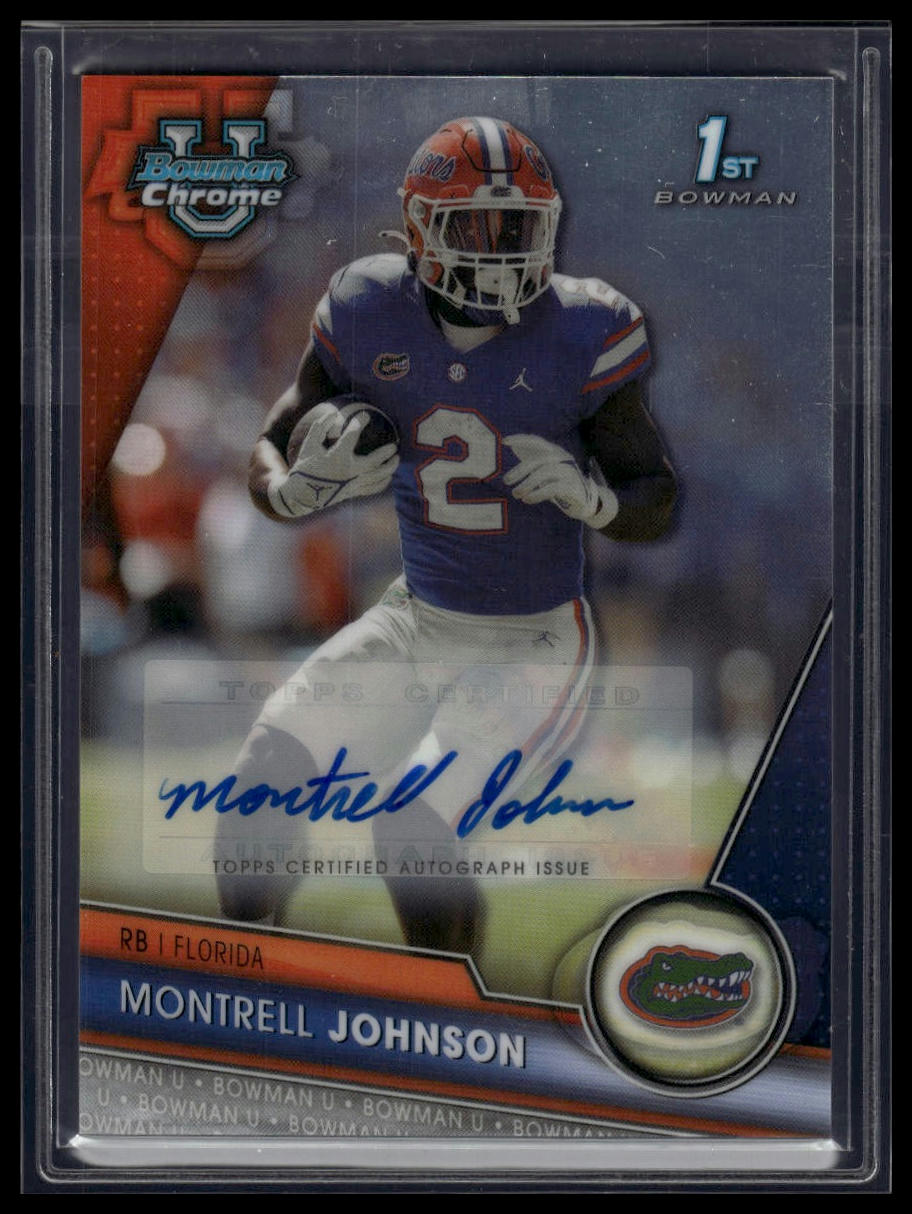 2023 Bowman University Chrome #79 Montrell Johnson Chrome Prospect Autographs