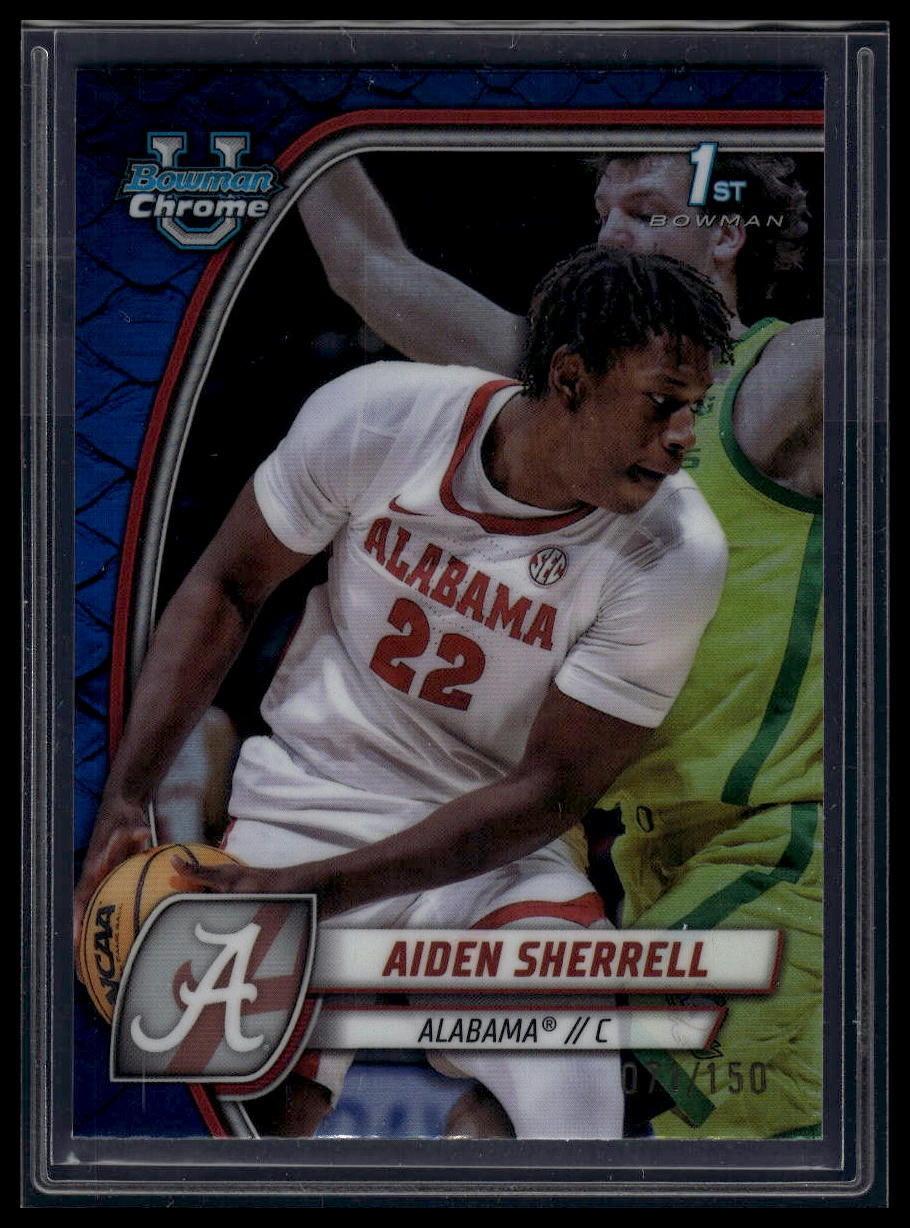 2024-25 Bowman University Chrome #3 Aiden Sherrell Blue Reptilian /150