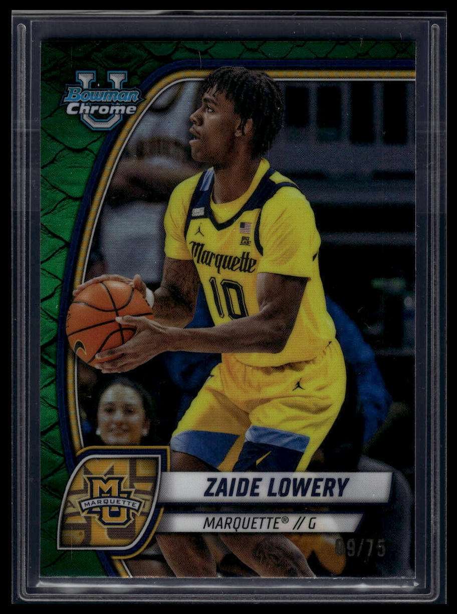 2024-25 Bowman University Chrome #90 Zaide Lowery Green Reptilian Refractor #/75