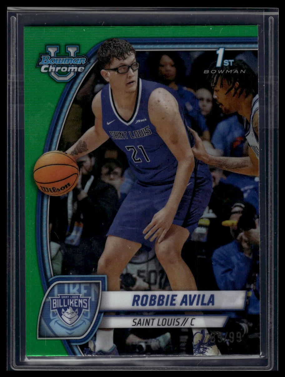 2024-25 Bowman University Chrome #61 Robbie Avila Green Refractor #/99