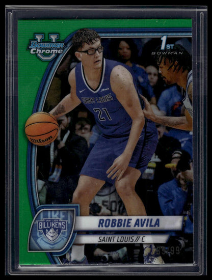 2024-25 Bowman University Chrome #61 Robbie Avila Green Refractor #/99