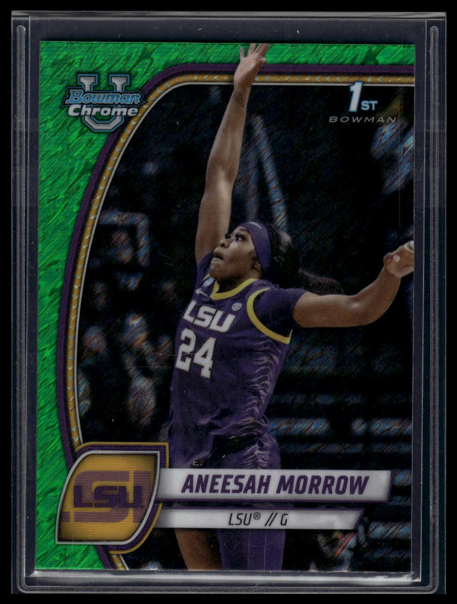 2024-25 Bowman University Chrome #6 Aneesah Morrow Green Shimmer Refractor