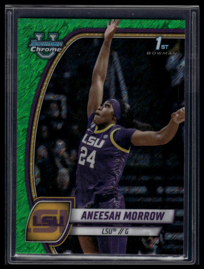 2024-25 Bowman University Chrome #6 Aneesah Morrow Green Shimmer Refractor