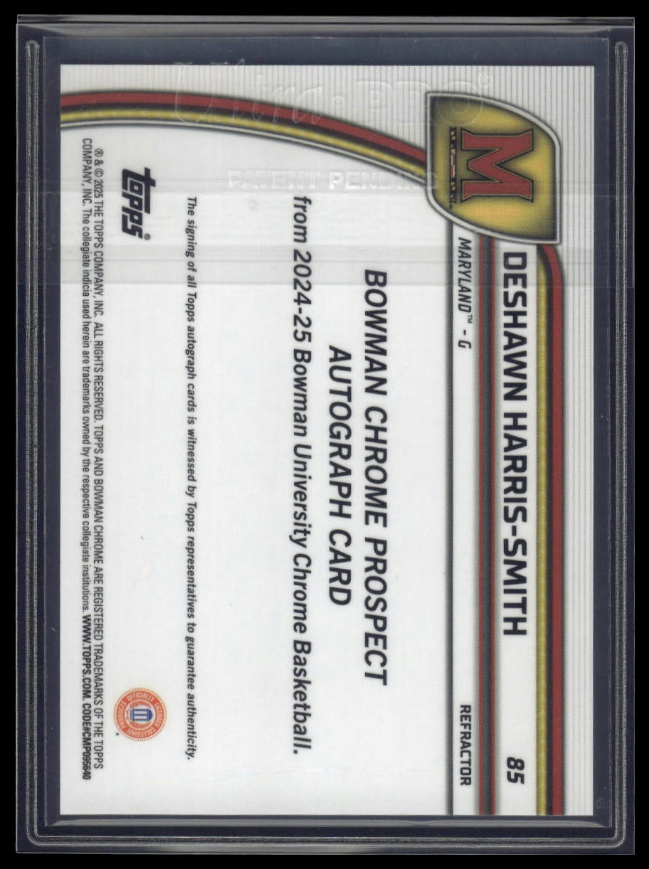 2024-25 Bowman University Chrome #85 DeShawn Harris-Smith Prospects Autographs