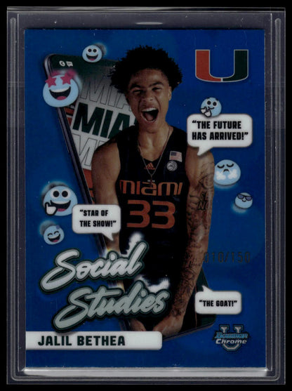 2024-25 Bowman University Chrome #SS-15 Jalil Bethea Social Studies Blue /150