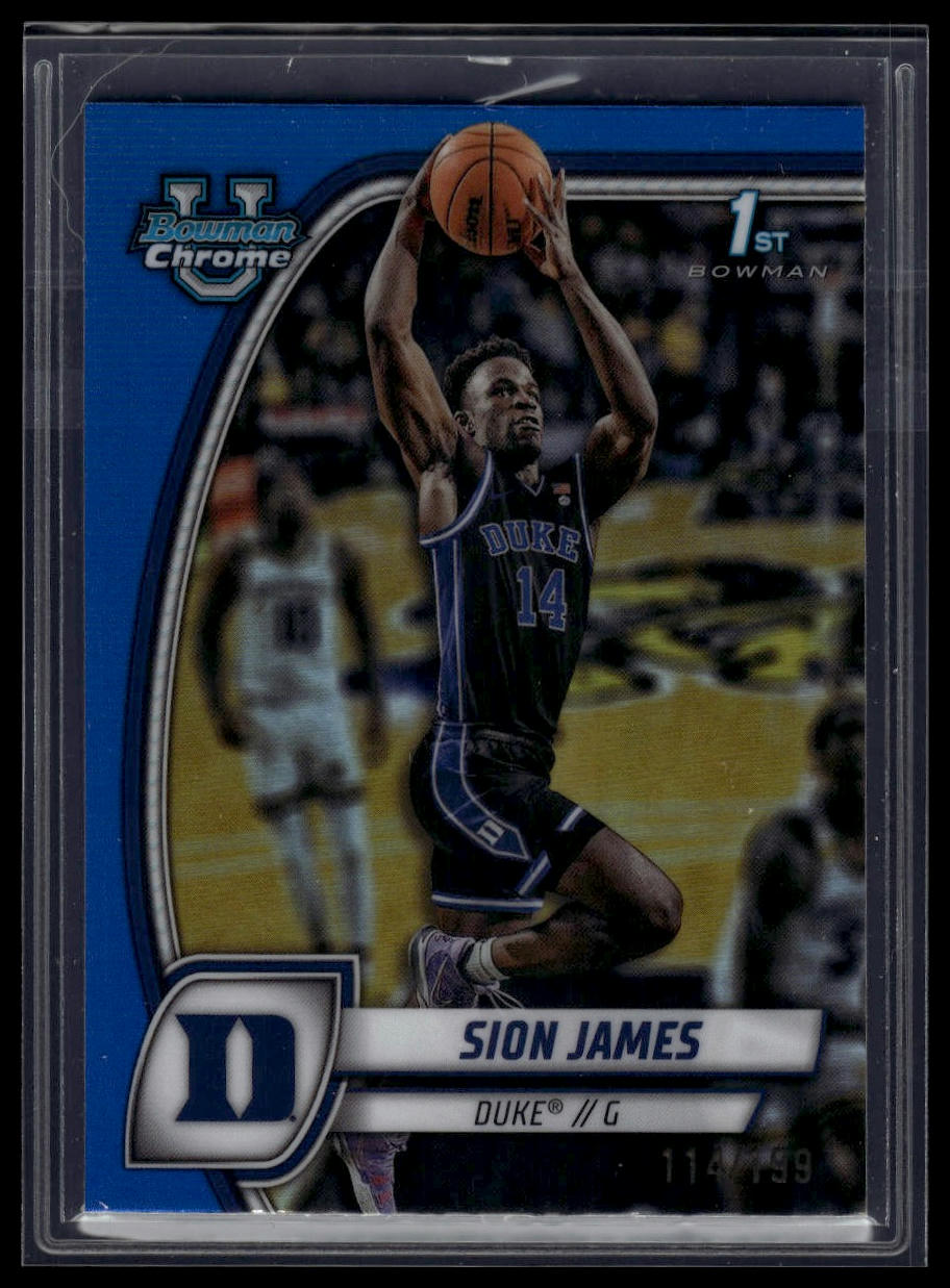 2024-25 Bowman University Chrome #63 Sion James Blue Refractor #/199