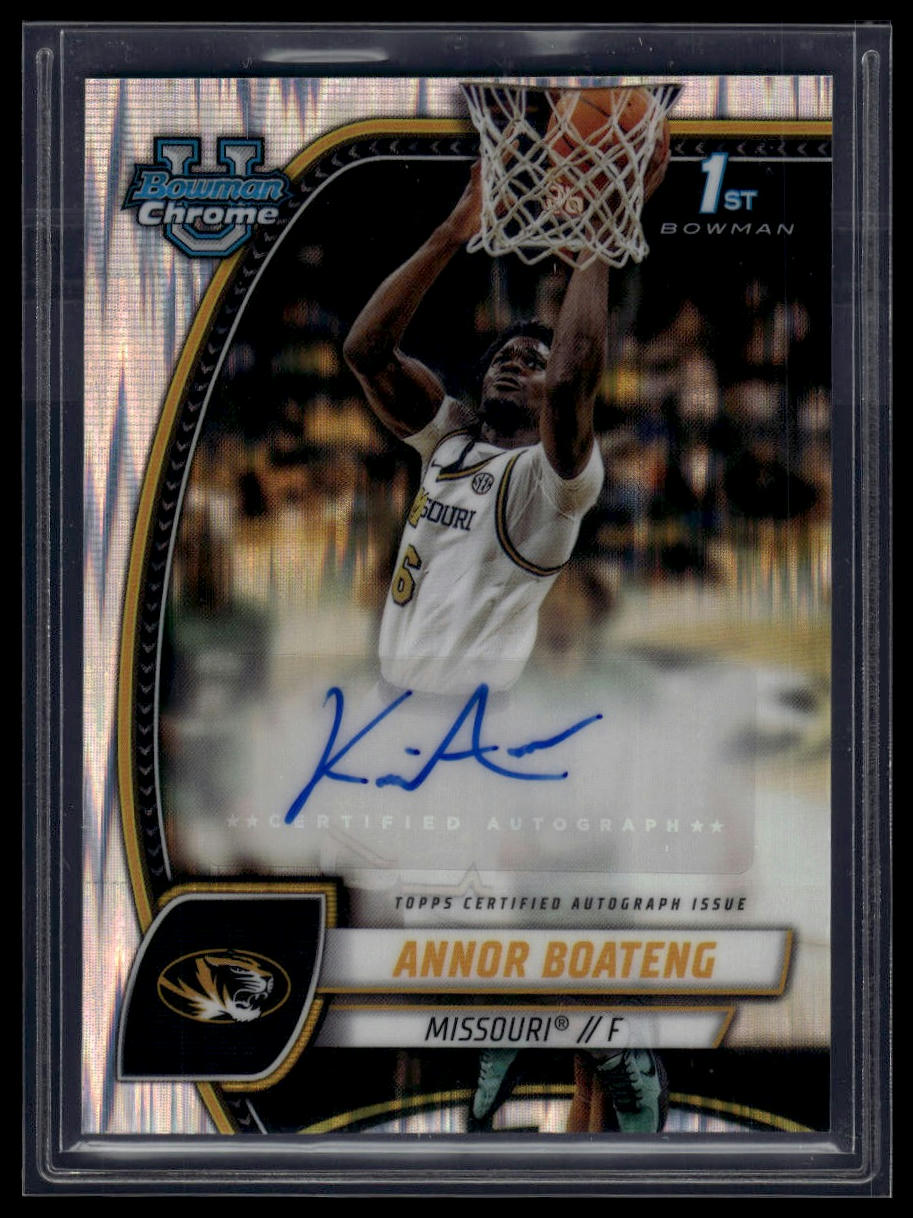 2024-25 Bowman University Chrome #7 Annor Boateng Autographs Stealth Refractor