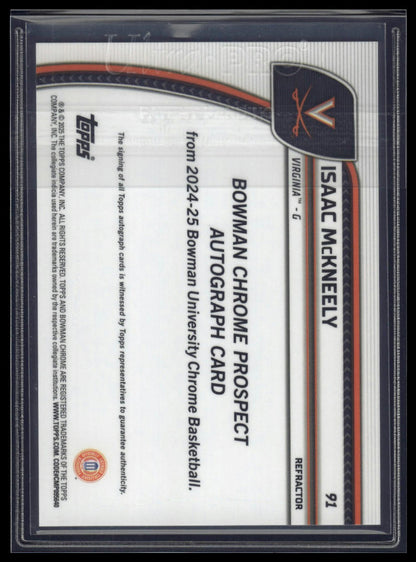 2024-25 Bowman University Chrome #91 Isaac McKneely Prospects Autographs