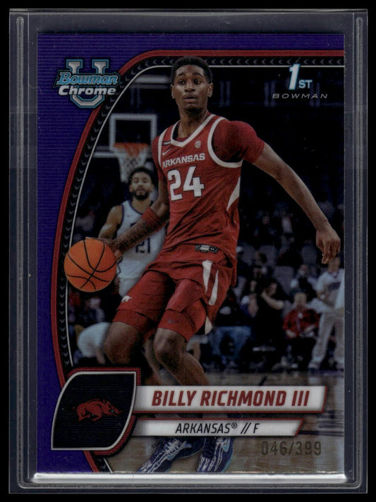 2024-25 Bowman University Chrome #10 Billy Richmond III Purple Refractor #/399